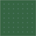Abbildung Lineatur K (Kreuzkaro) auf Stahlemaille grün